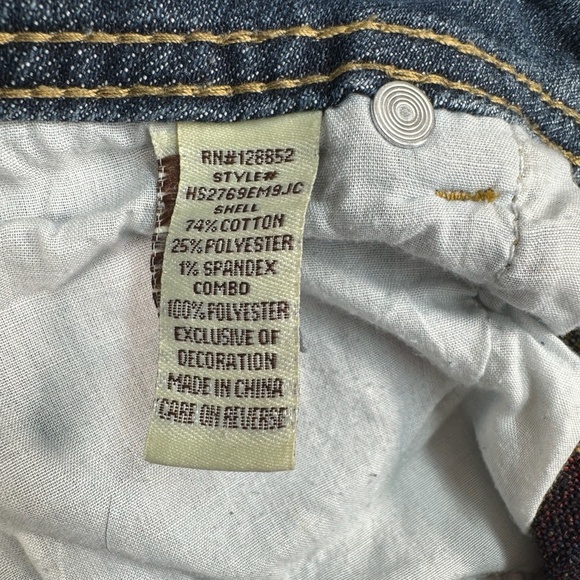 Hot Kiss Cici Jean Short American Flag Juniors Size 9 Dark Wash Denim Distressed - Picture 8 of 10